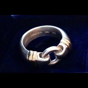 Vintage Tiffany Ring  Sterling & Gold size 6